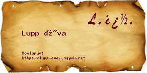 Lupp Éva névjegykártya